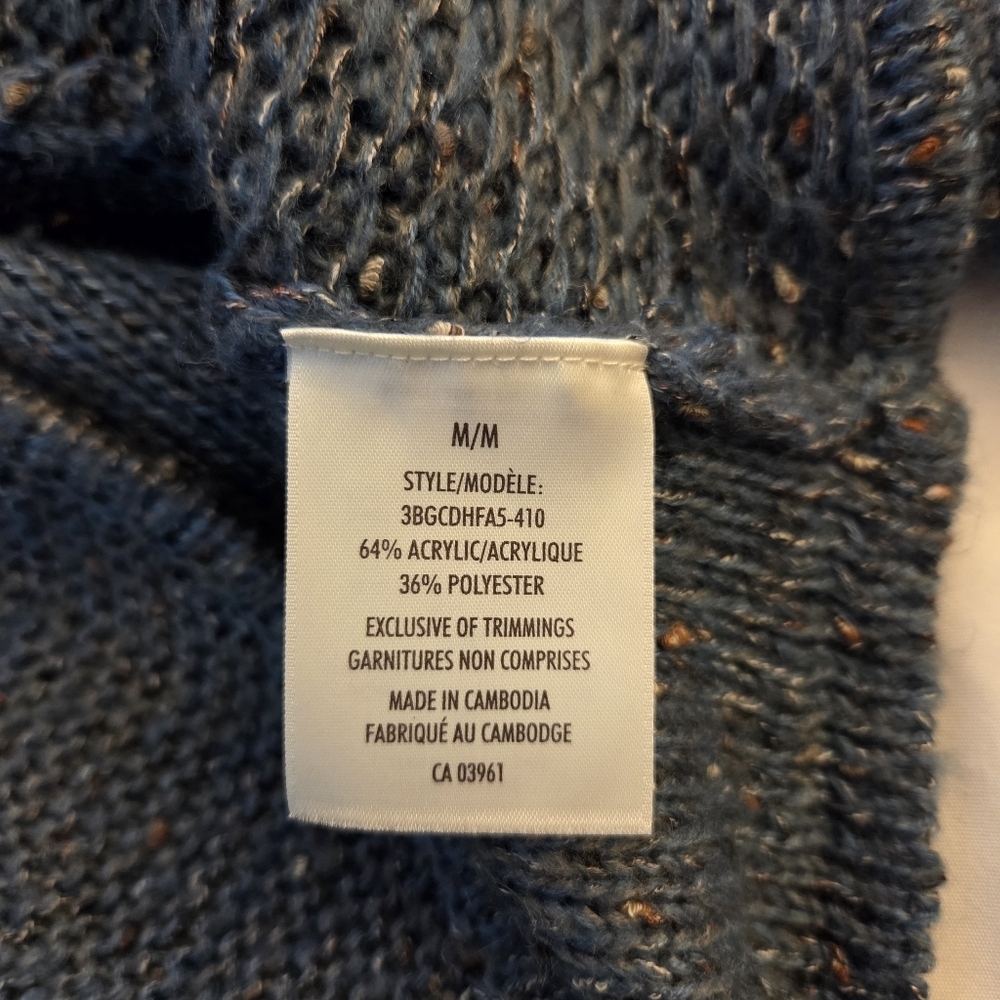 Denver Hayes Green Flecked Open Cardigan Sweater Size Med - Picture 4 of 5